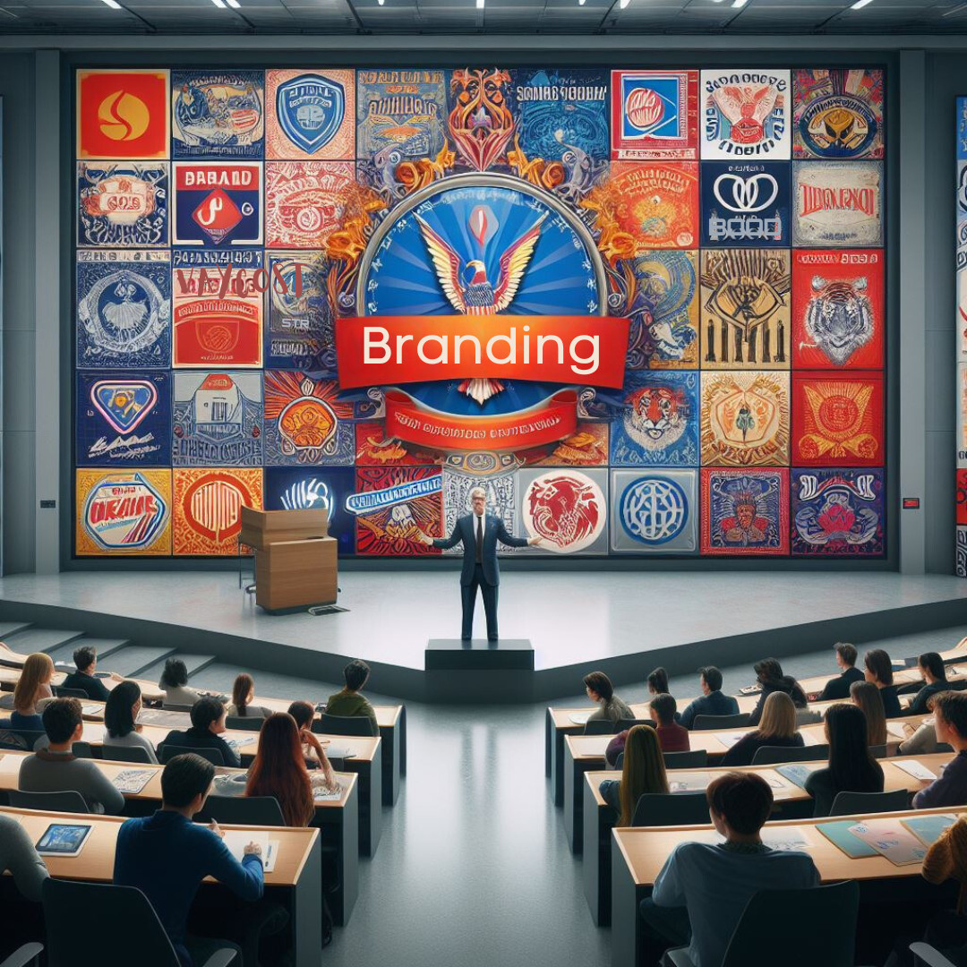 Branding Professor in front of class on branding