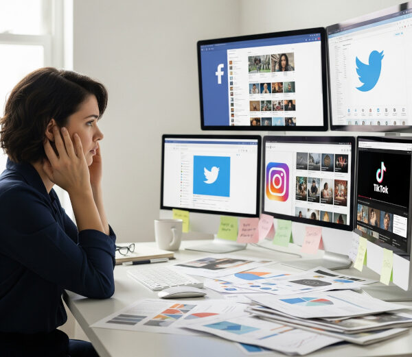 Woman frustrated why social media not working