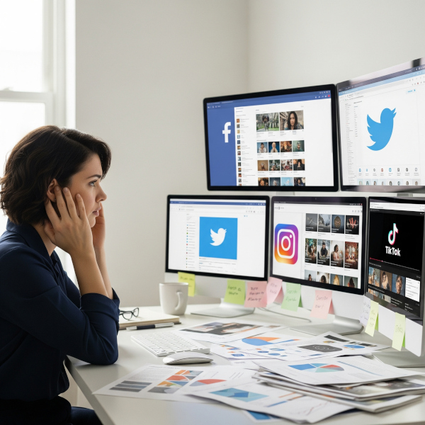Woman frustrated why social media not working